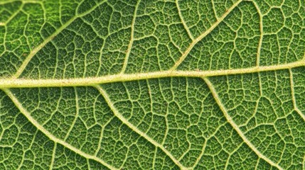 Obraz premium Close-up of vibrant green leaf veins, intricate natural texture.