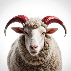 sheep on white background
