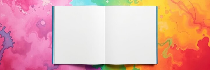 Fototapeta premium A set of front and back book cover mockups with blank pages and vibrant colors, publishing, back, design