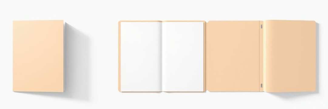 Folder die cut mock up template vector with realistic shadows and highlights for branding presentations and designs, branding, realistic