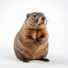 groundhog on white background