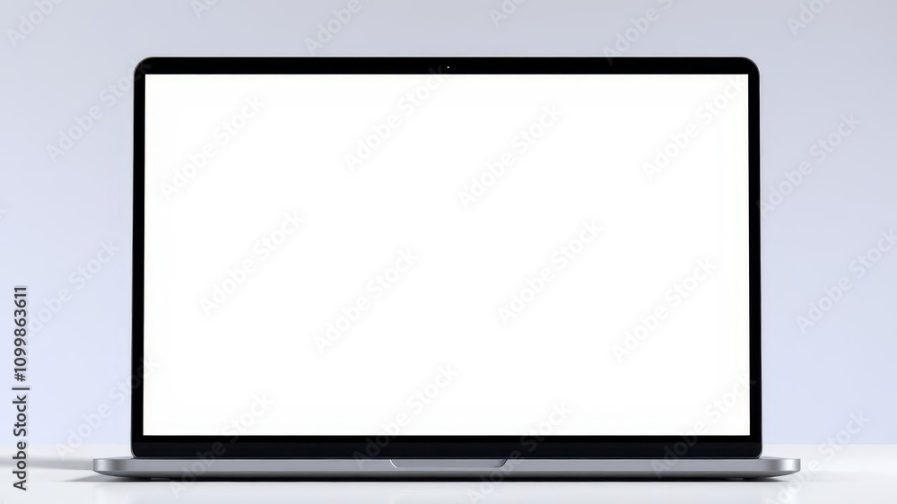 Canvas Prints modern laptop with blank web screen mockup for design presentation or website showcase, blank, moder