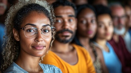 A group discussion about debt management strategies in a community workshop setting Stock Photo with side copy space