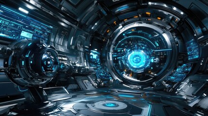 Futuristic Workspace in High-Resolution Design