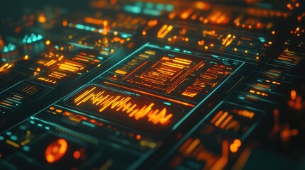 Obraz premium High-Resolution Futuristic Graphs and Data Visualizations