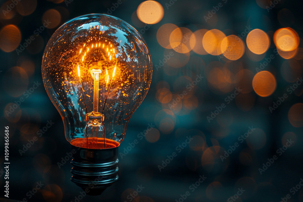 Poster business technology internet and networking concept light bulb innovation generative ai