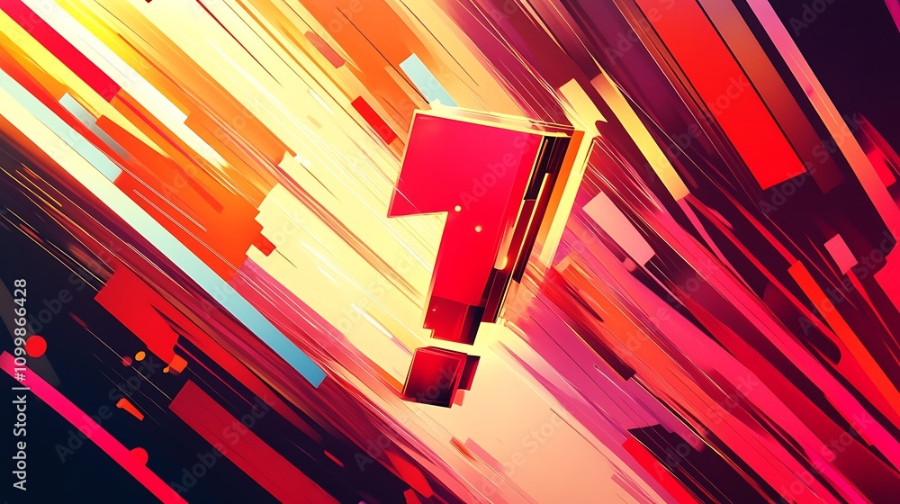 Poster abstract red exclamation mark dynamic background design