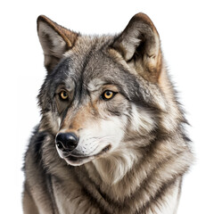 Obraz premium grey wolf on white background