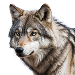 Obraz premium grey wolf on white background