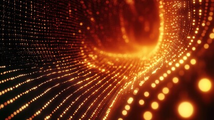 Naklejka premium Abstract swirling lights in warm orange and dark tones. Perfect for technology or energy concepts.