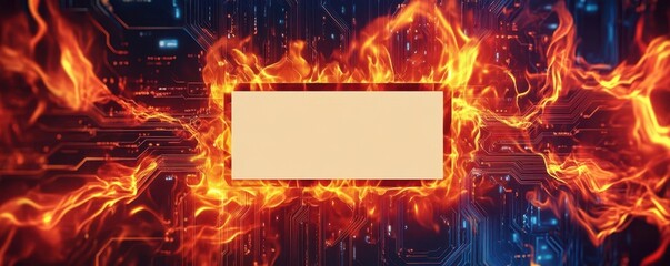 Firewall image with blank warning space, perfect for alert text, threat graphic, security