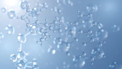 trospium chloride molecular structure 3d, anticholinergic, structural chemical formula view from a microscope