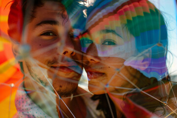 Generative AI picture of wonderful hot air balloons festival, adventure summer traveling