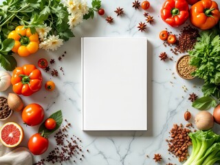 Blank recipe book cover, ready for your culinary creations.