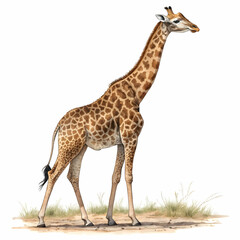 Obraz premium Giraffe in the Savannah: Nature’s Gentle Giant An Elegant Creature in Its Natural Habitat