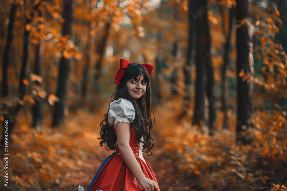 Poster moment of magic journey in wonderland created with generative ai technology