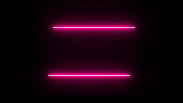 Abstract glowing neon frame rectangle animation background 4k video. Square rectangle picture frame with two tone neon color motion graphic on isolated black background..