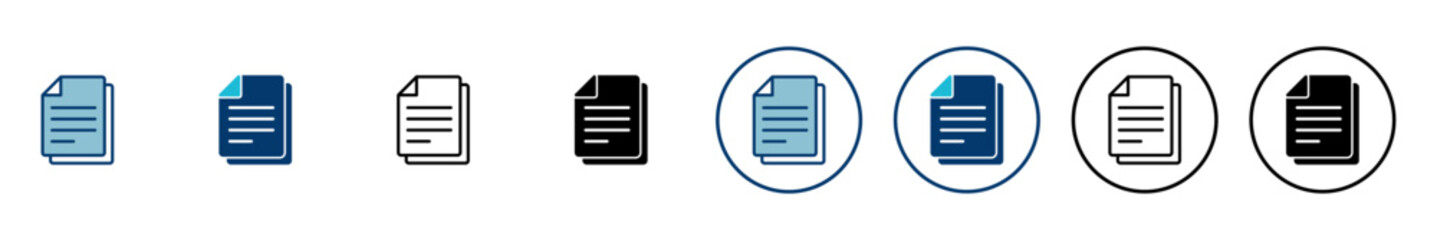 Document icon vector isolated on white background. Paper icon. File Icon