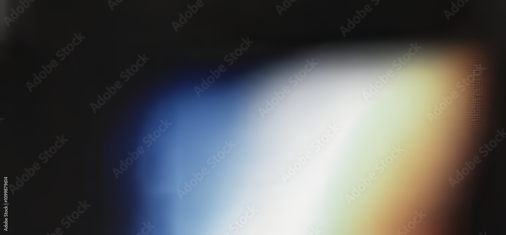 Poster a dark banner design featuring a grainy gradient background with abstract waves of blue, yellow, and
