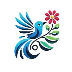 Obraz premium Flower bird logo vector