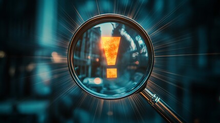 Magnifying Glass Reveals Important Alert Sign