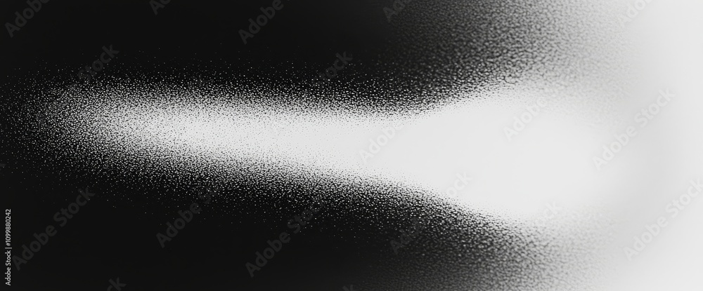 Aufkleber a dark, grainy banner with a white-to-black gradient abstract design, featuring a glowing noise text