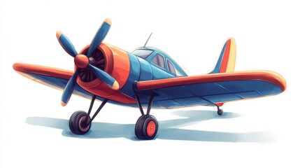 funny airplane , kids illustrations , cartoonish , white background