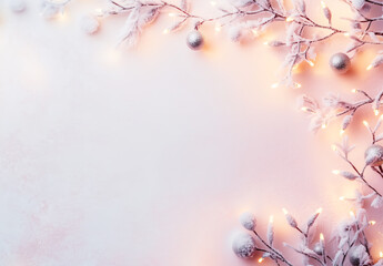 christmas background, snow and light sparkle, glowing snow, golden hour, christmas, garden, bright, floral, leaves, blooming