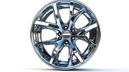 Obraz premium Chrome Alloy Wheel Design Automotive Part