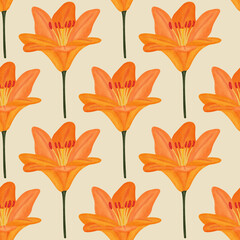 Seamless pattern of Lilium grain texture spray paint style with background in an everyday petal concept, illustration