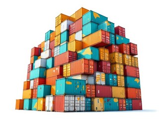 Obraz premium A colorful tapestry of shipping containers, artfully arranged.