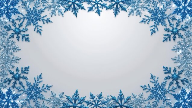 White and blue christmas snowflake background. Snowflake wallpaper. - Powered by Adobe