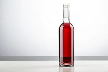 Wine bottle and glass mockup template.