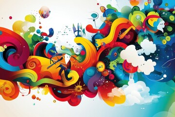 Fototapeta premium Whimsical Digital Collaboration Illustration