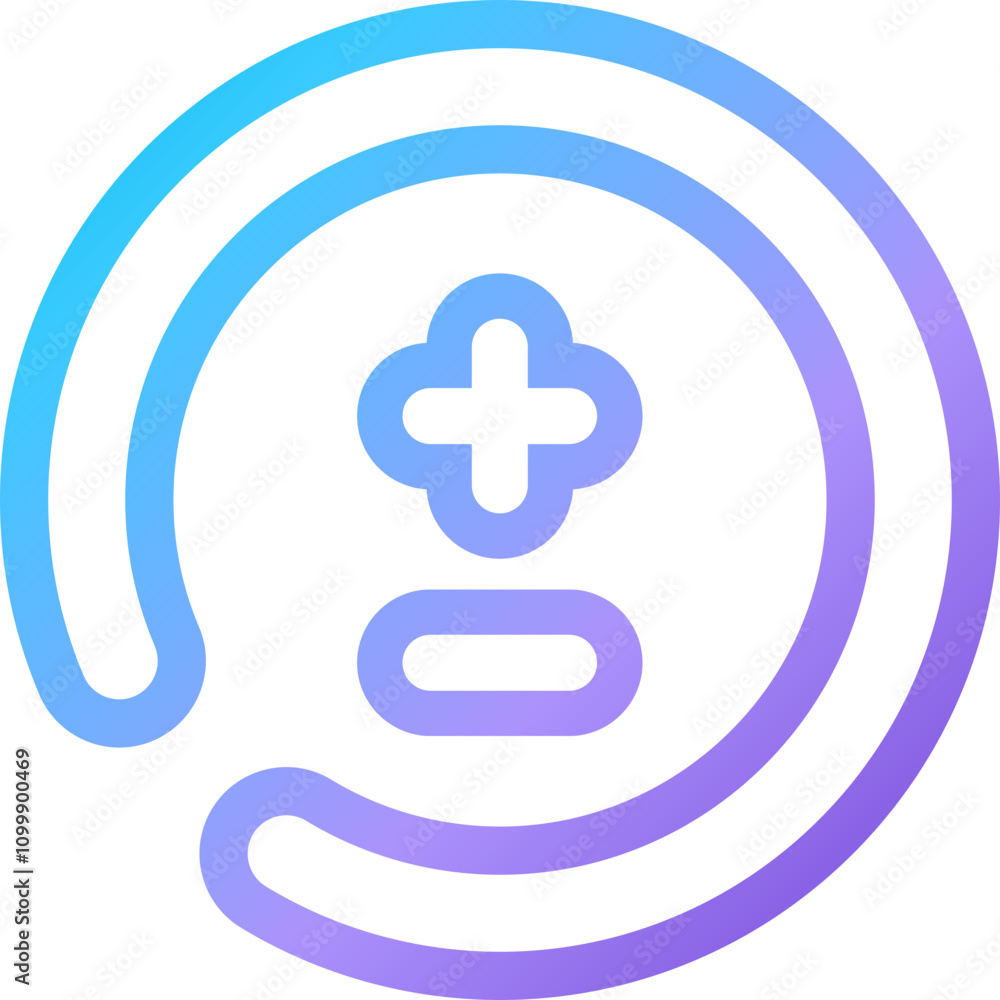Poster innovative circular design with plus and minus symbols representing balance and harmony in a modern 