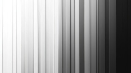Obraz premium The image features a gradient of vertical lines transitioning from white to black, creating a minimalist effect with varying shades of gray.