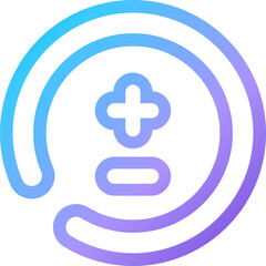 Obraz premium Innovative circular design with plus and minus symbols representing balance and harmony in a modern style