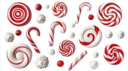 Collection of Christmas Tree Decorations - Baubles, Stars, Bells, and Candy Canes