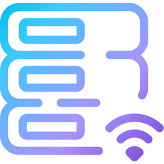 Obraz premium Modern digital logo design featuring abstract shapes and wireless symbol in gradient colors