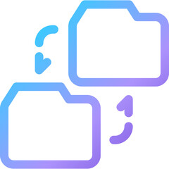 Obraz premium Colorful folder icons representing file transfer and data sharing between digital storage spaces in a modern design