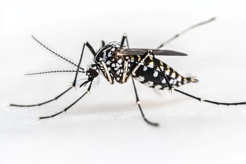 Mosquito Silhouette Against Bright Light Background