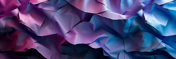 Abstract background with dark blue and purple origami shapes