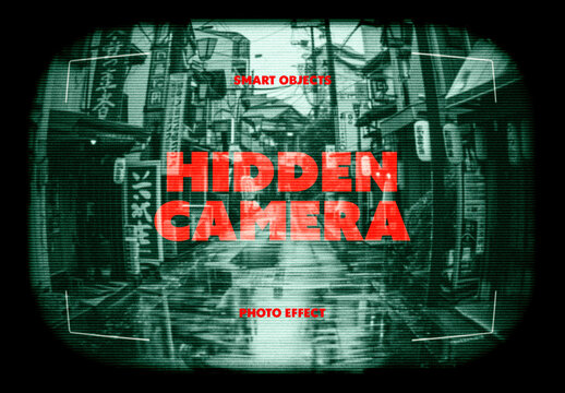 Hidden Camera Photo Effect Mockup