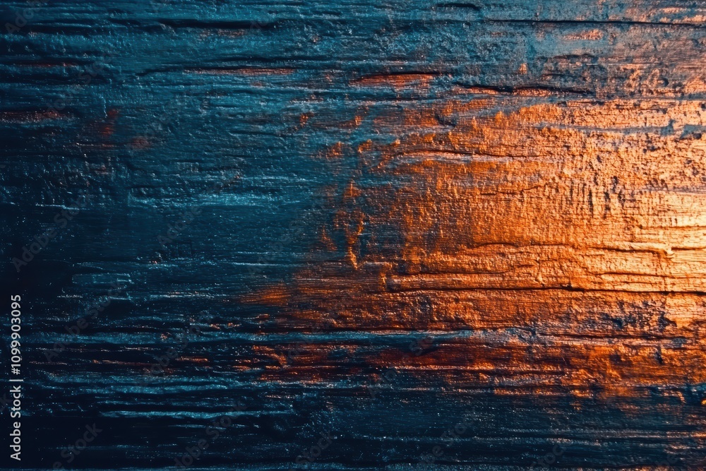 Poster textured wooden background with rich colors and patterns reflecting light.