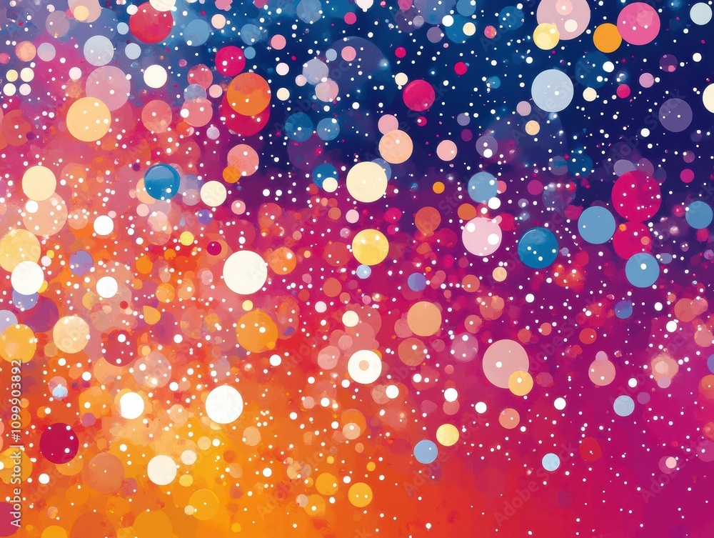 Aufkleber colorful abstract background with vibrant circles and bokeh effect.