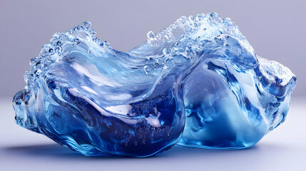 Fototapeta premium Abstract 3D Rendering of Blue Water Waves