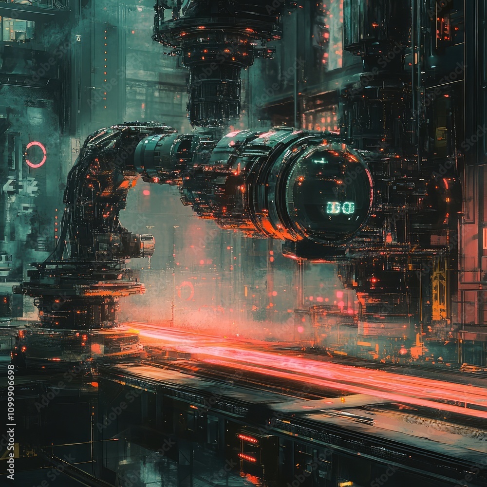 Aufkleber futuristic depiction of industrial processes with precision robotic technology - image #2 @celeste