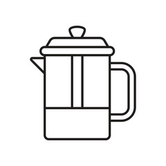 Obraz premium french press line icon with white background vector stock illustration