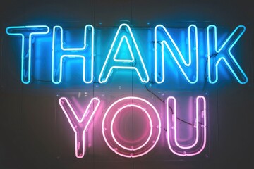 Neon thank you sign expressing gratitude