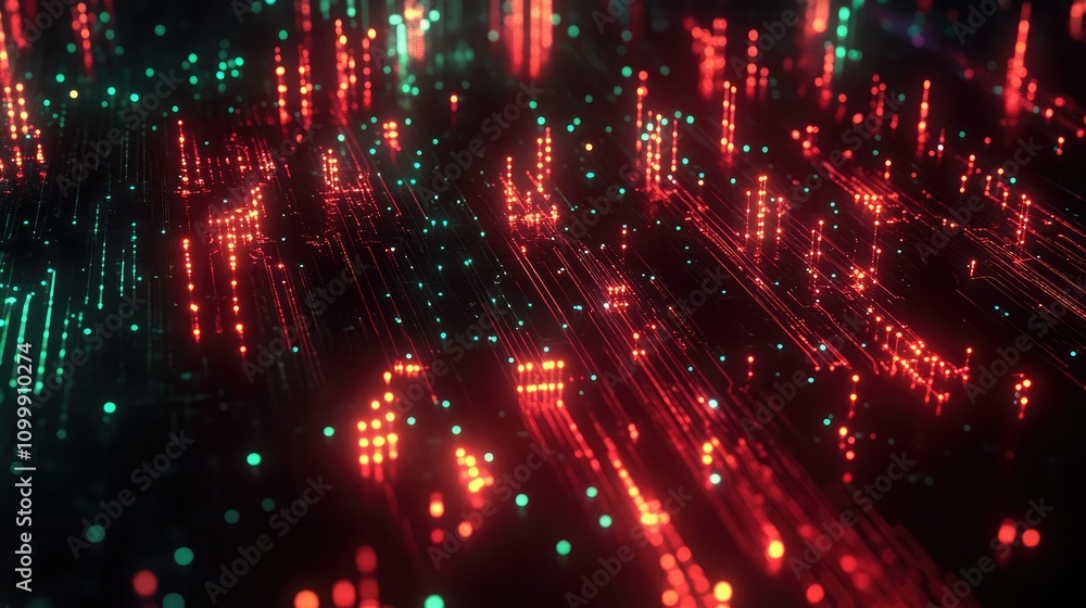 Poster interconnected glowing circuits symbolizing ai-powered global communication networks dynamic visuali